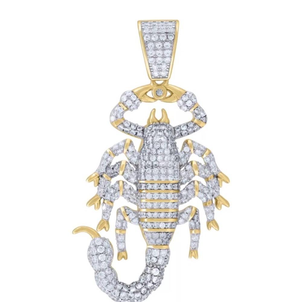 925 Sterling Silver Scorpion Pendant W/Rope Chain